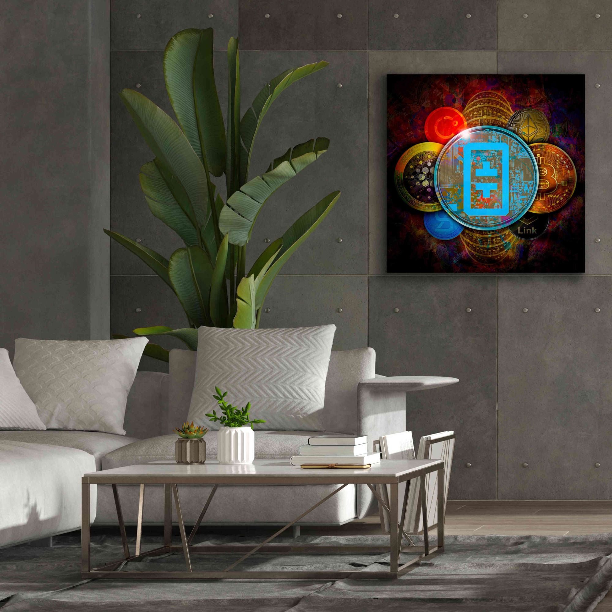 'THETA Network Crypto Pyramid,' Canvas Wall Art,37x37
