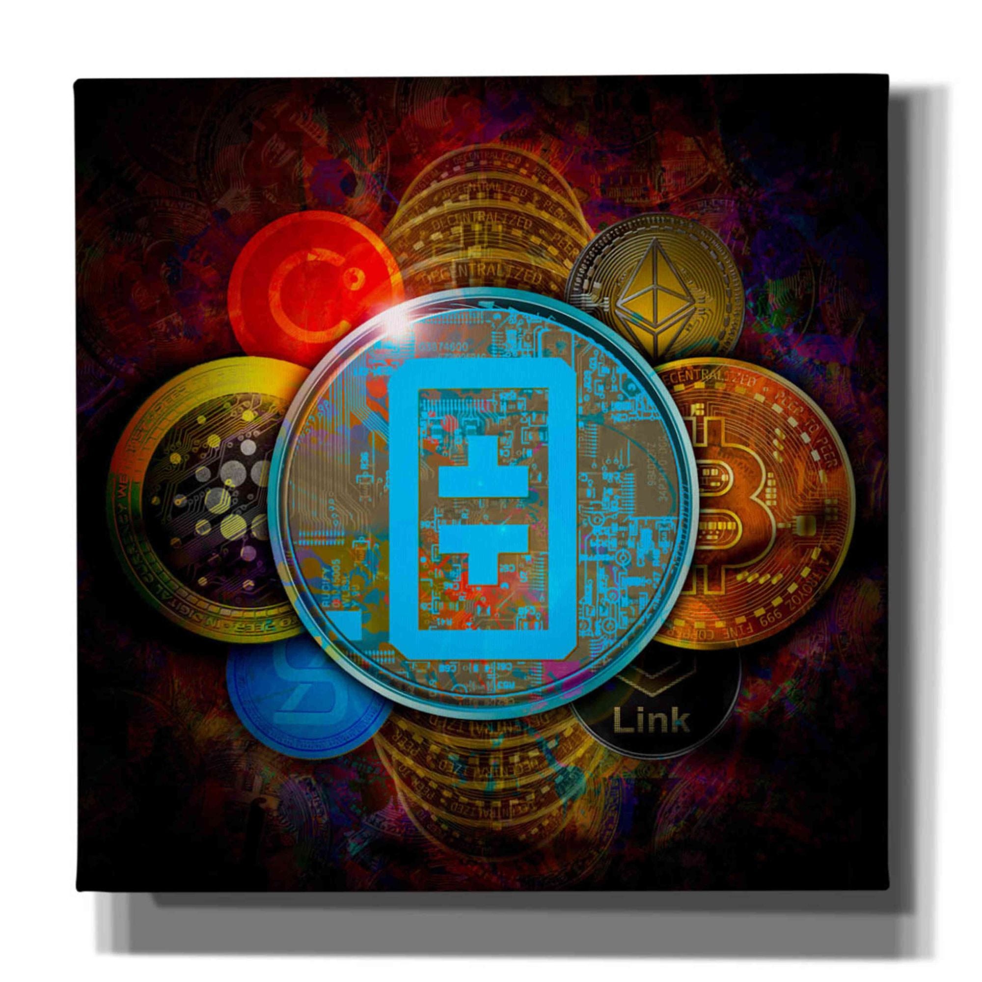 'THETA Network Crypto Pyramid,' Canvas Wall Art