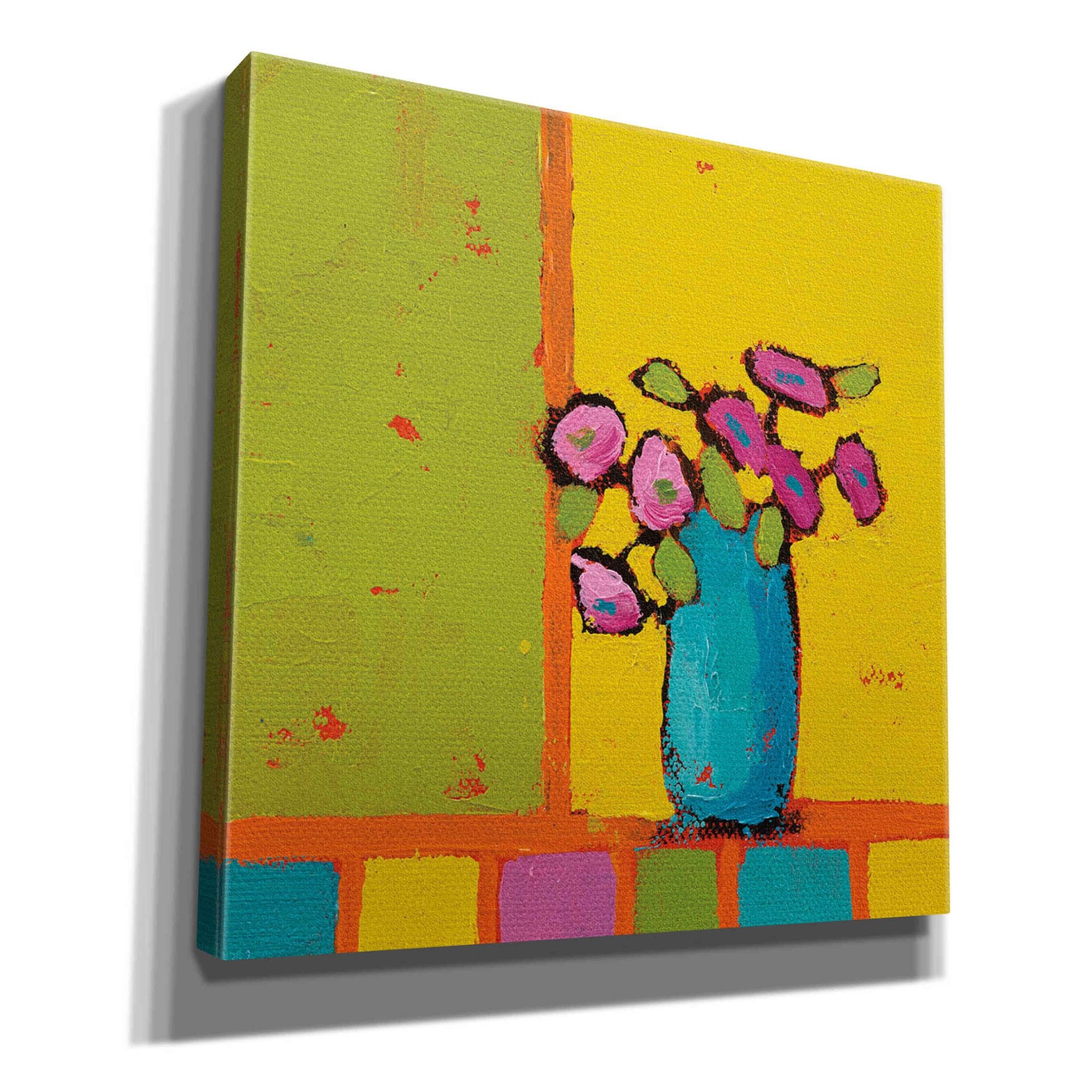 'Turquoise Vase Bright' by Phyllis Adams, Canvas Wall Art