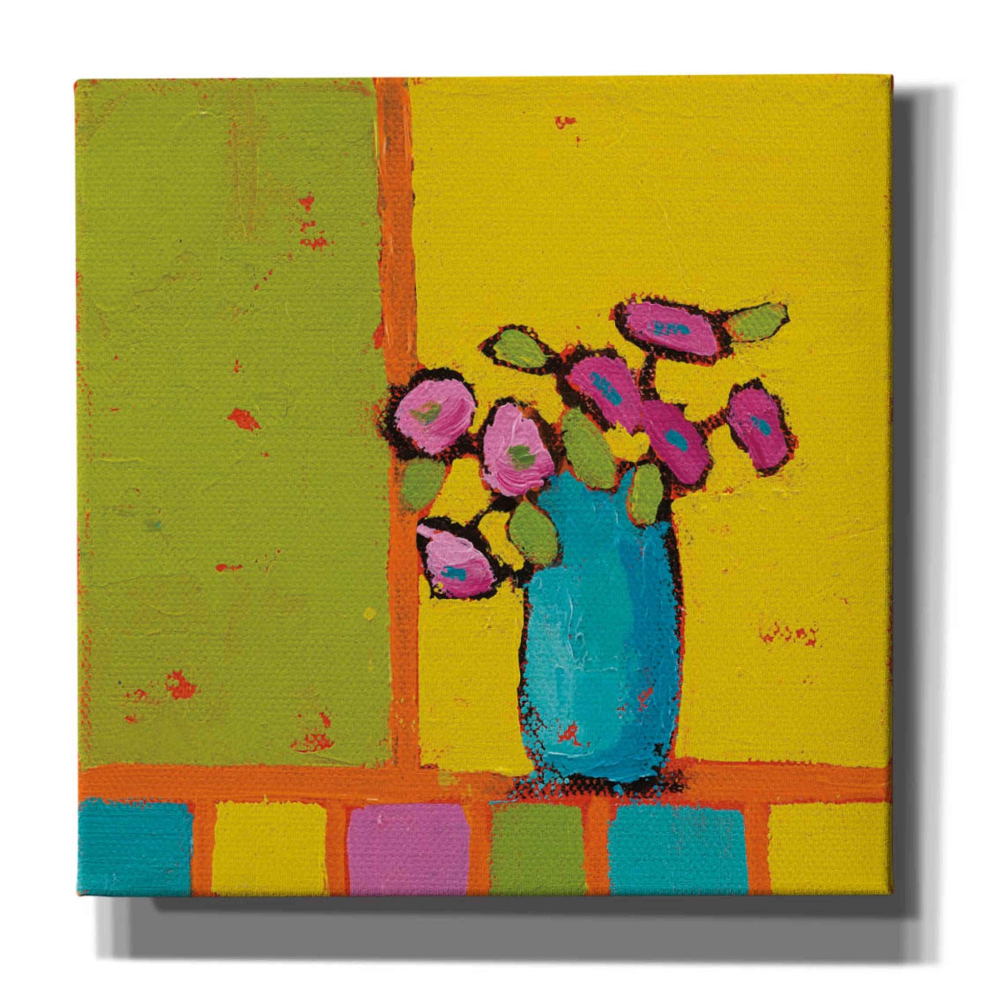 'Turquoise Vase Bright' by Phyllis Adams, Canvas Wall Art