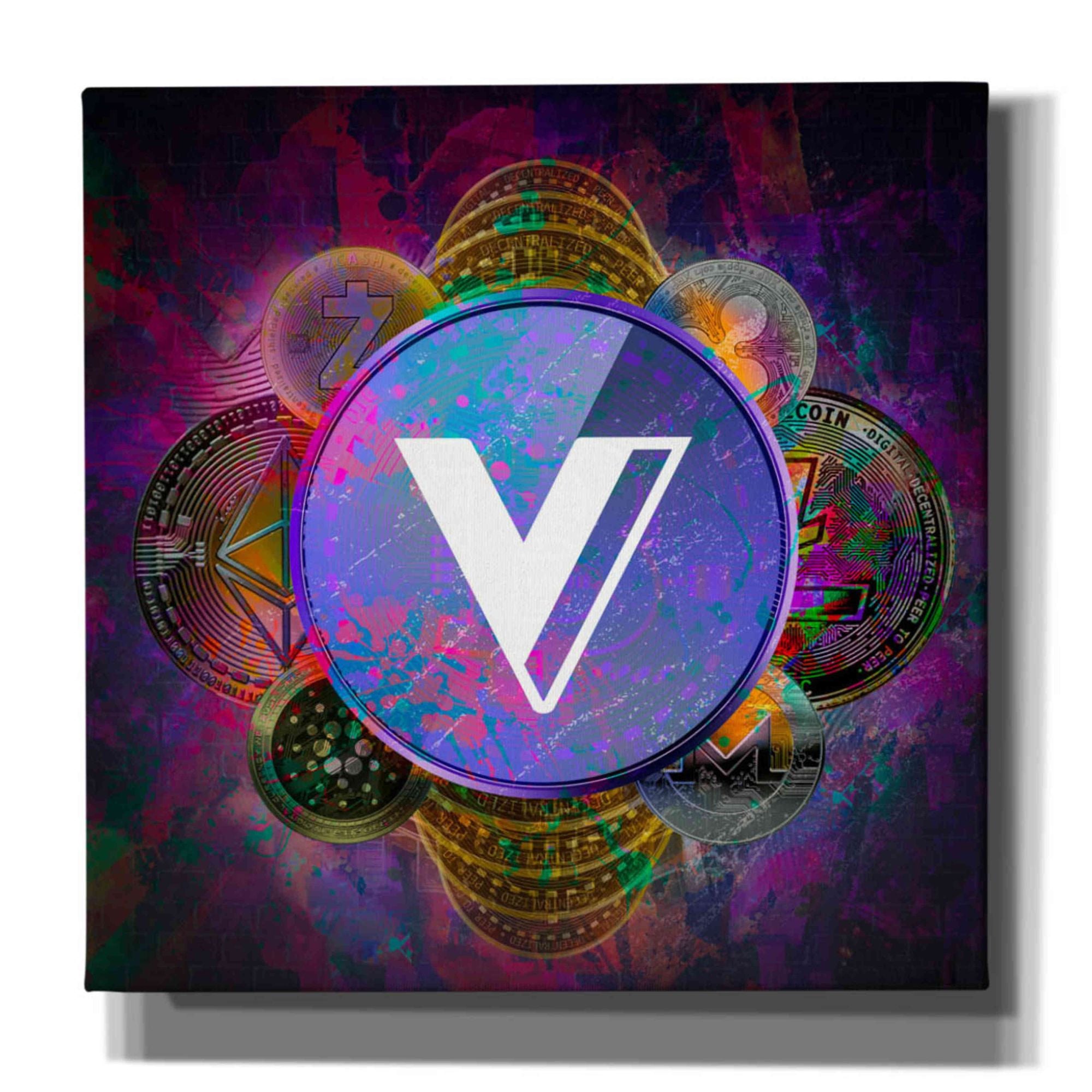 'VGX Voyager Crypto Pyramid,' Canvas Wall Art,12x12x1.1x0,18x18x1.1x0,26x26x1.74x0,37x37x1.74x0