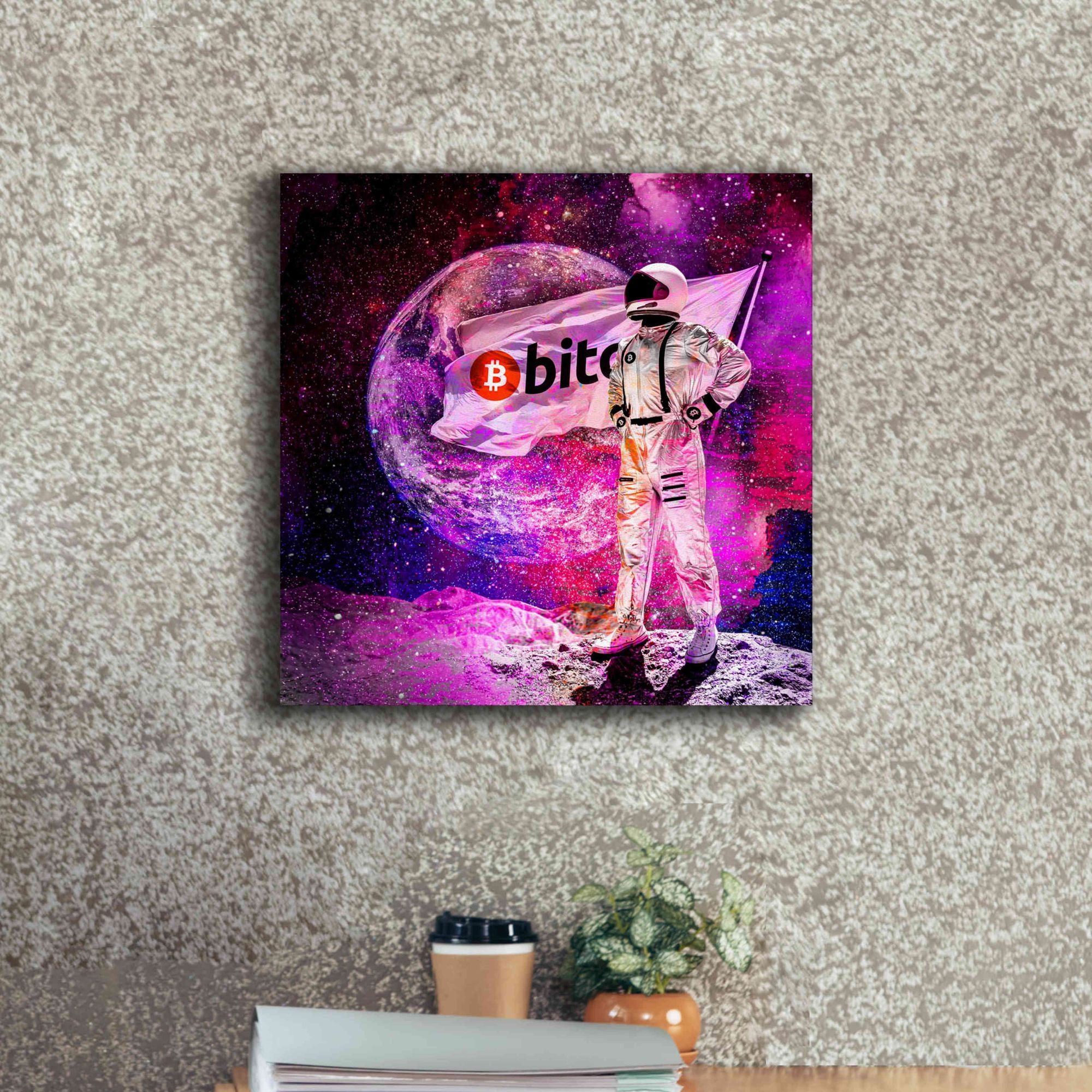 'Bitcoin to the Moon' Canvas Wall Art,18x18