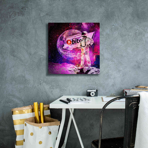 Image of 'Bitcoin to the Moon' Canvas Wall Art,18x18