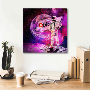 'Bitcoin to the Moon' Canvas Wall Art,18x18