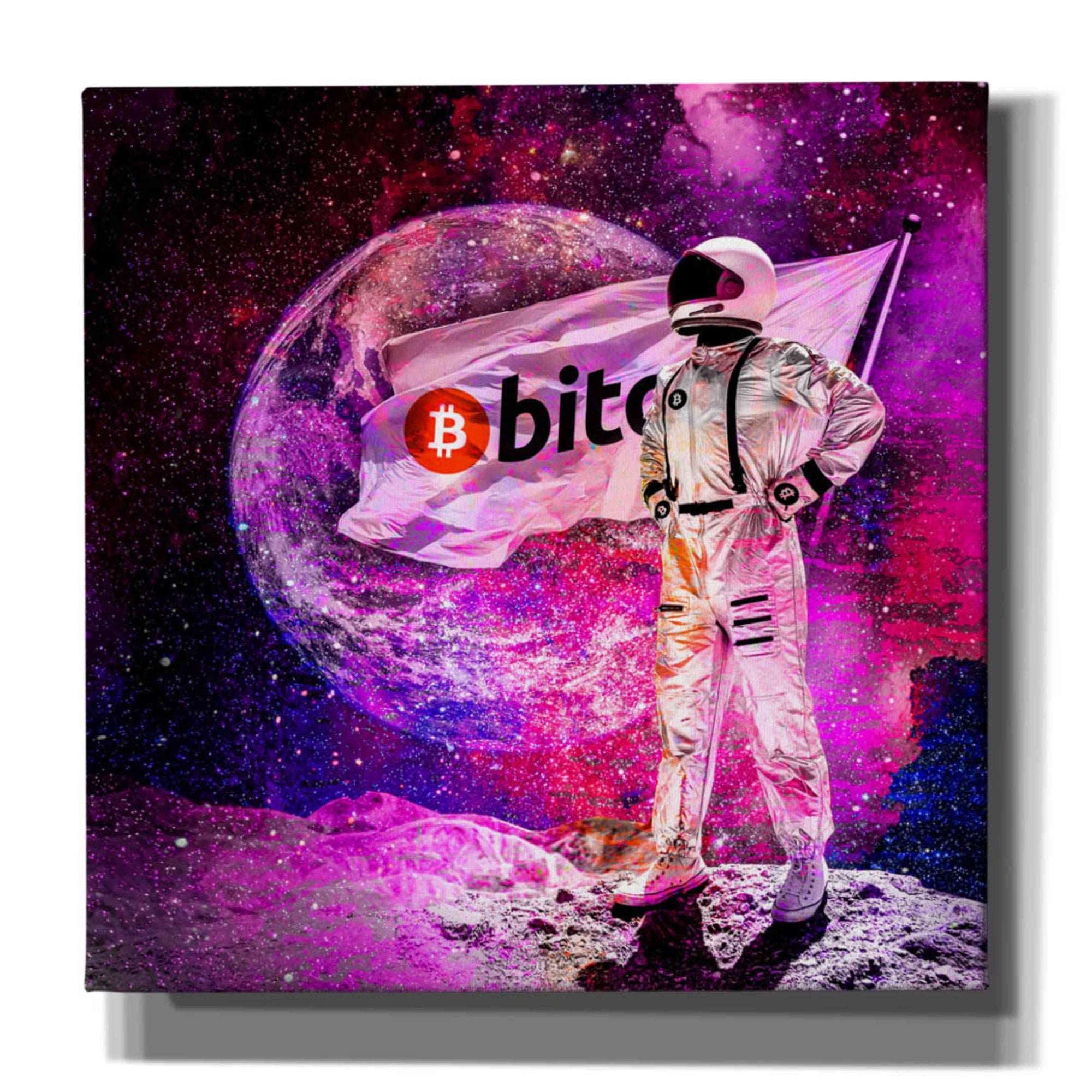 'Bitcoin to the Moon' Canvas Wall Art