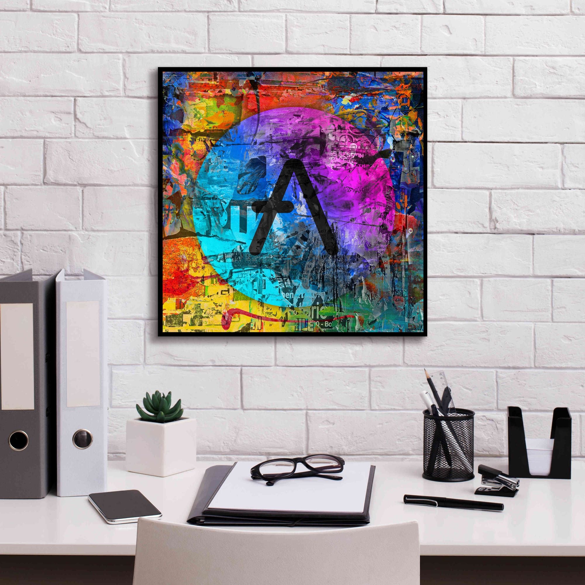 'Aave Crypto In Color' by Portfolio Giclee Canvas Wall Art,18x18