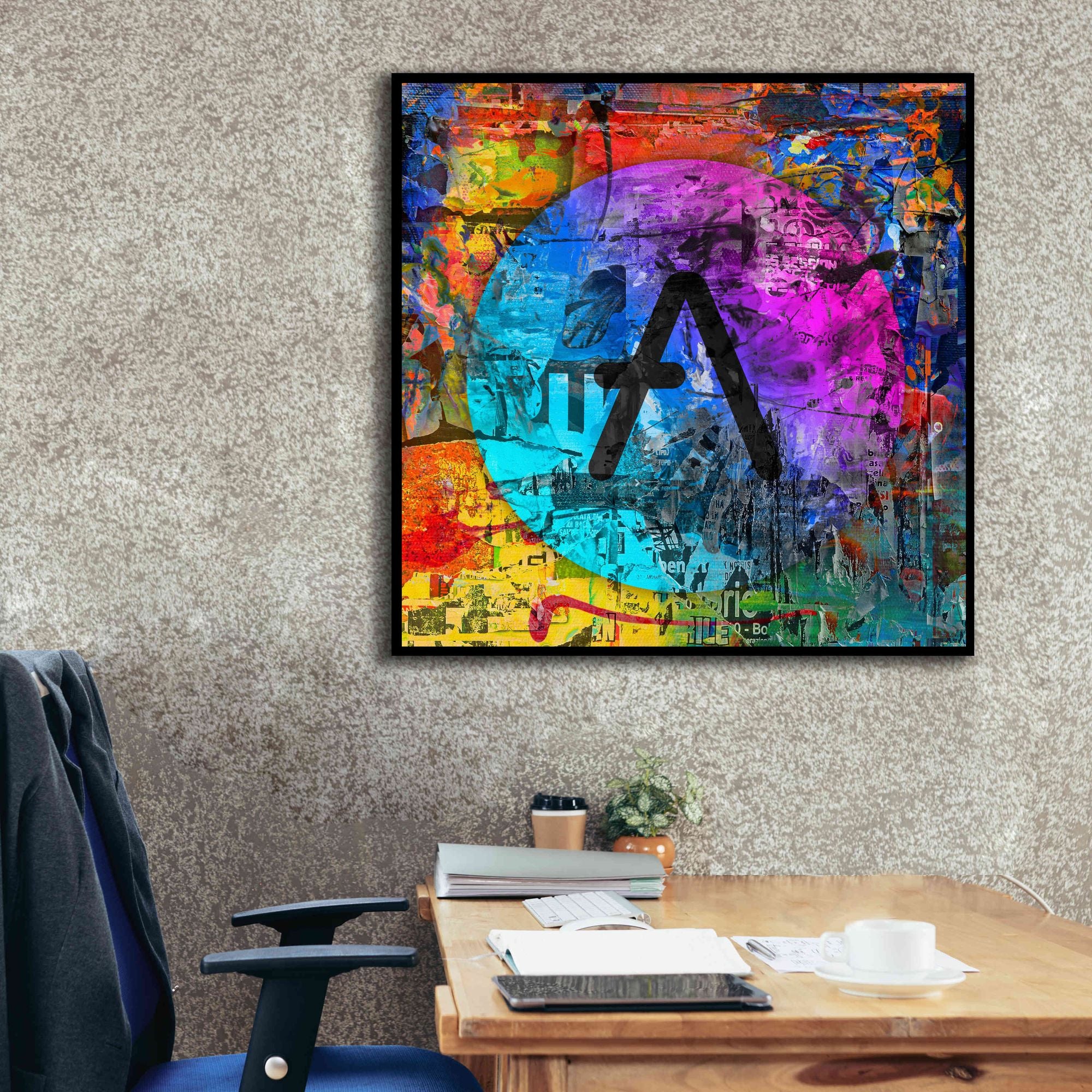 'Aave Crypto In Color' by Portfolio Giclee Canvas Wall Art,37x37