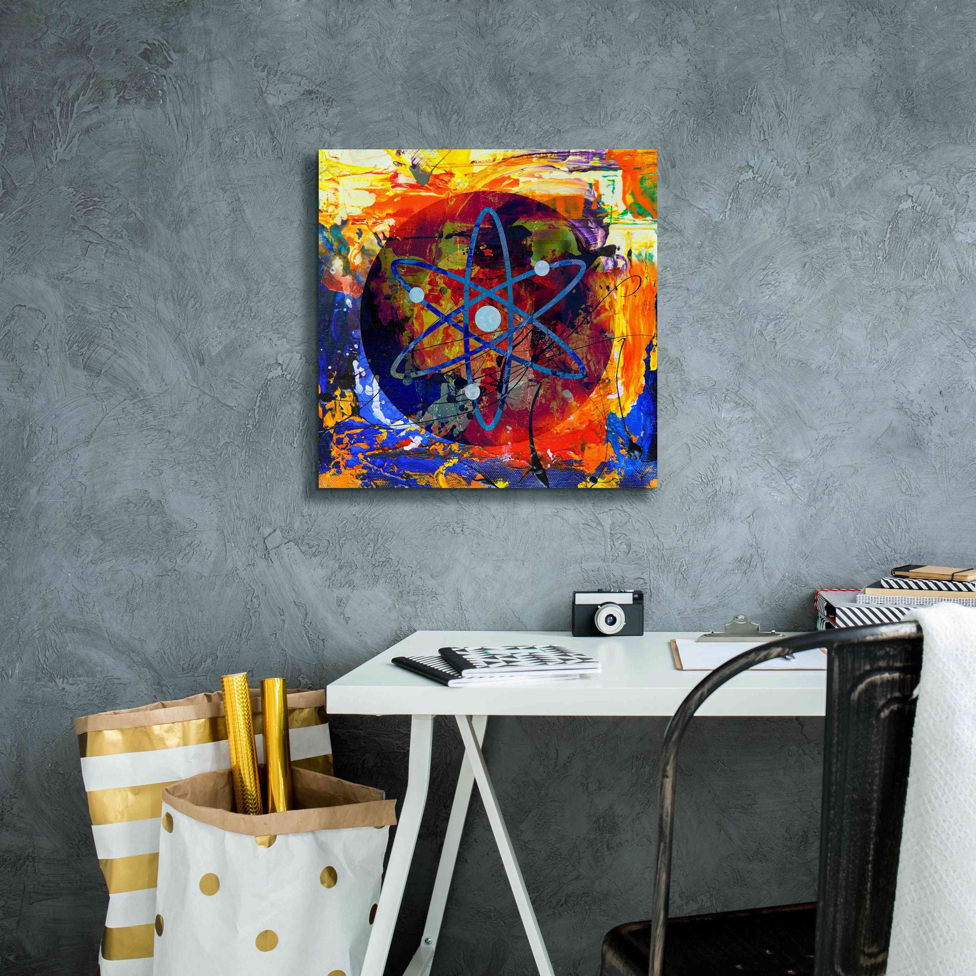 'Atom Cosmos Crypto In Color' by Portfolio Giclee Canvas Wall Art,18x18