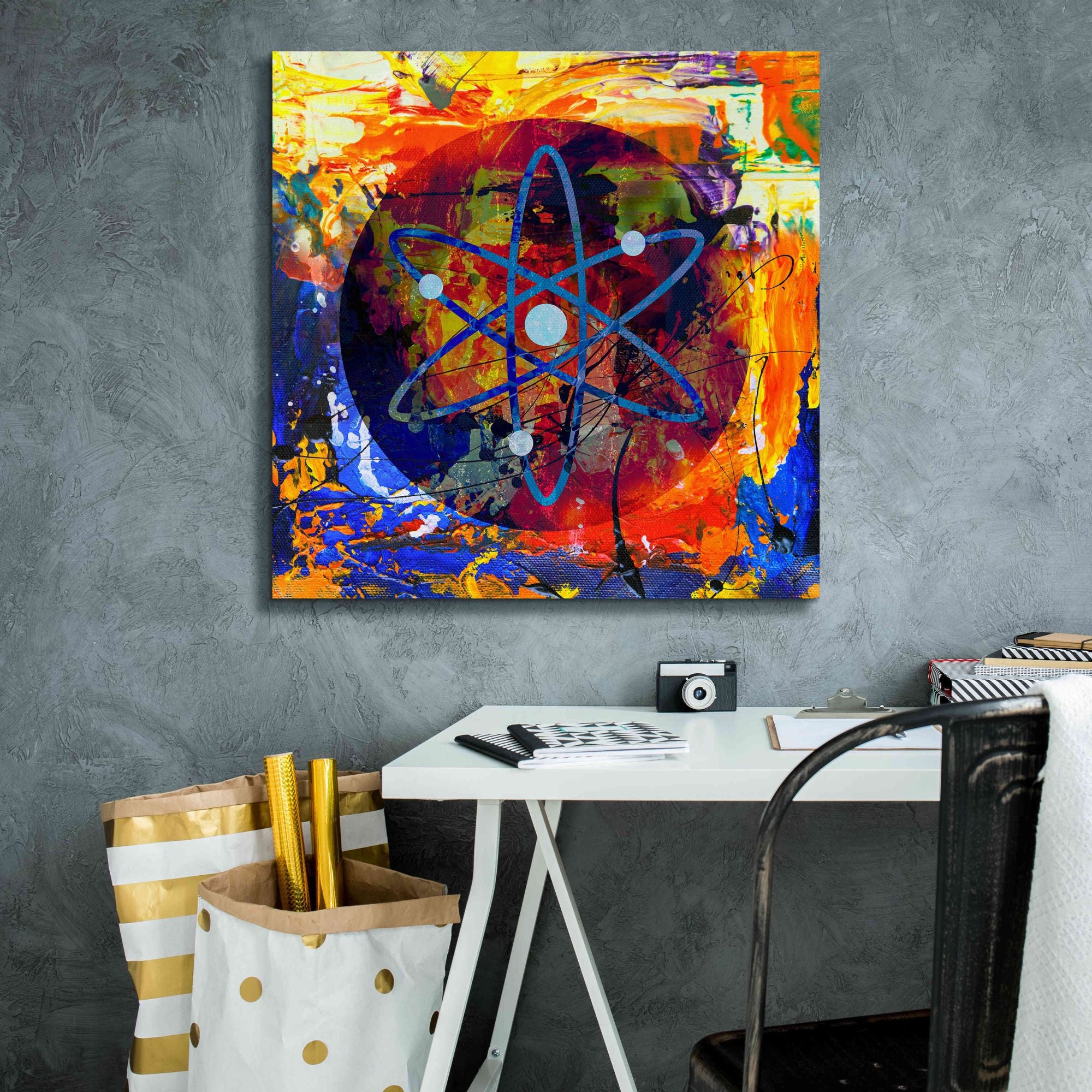 'Atom Cosmos Crypto In Color' by Portfolio Giclee Canvas Wall Art,26x26