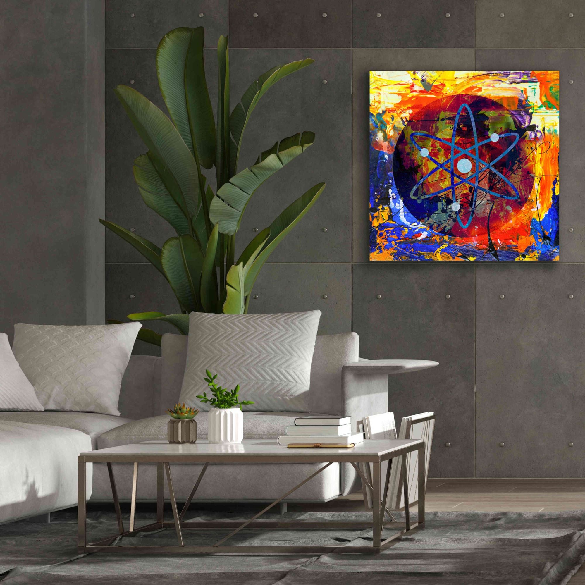 'Atom Cosmos Crypto In Color' by Portfolio Giclee Canvas Wall Art,37x37