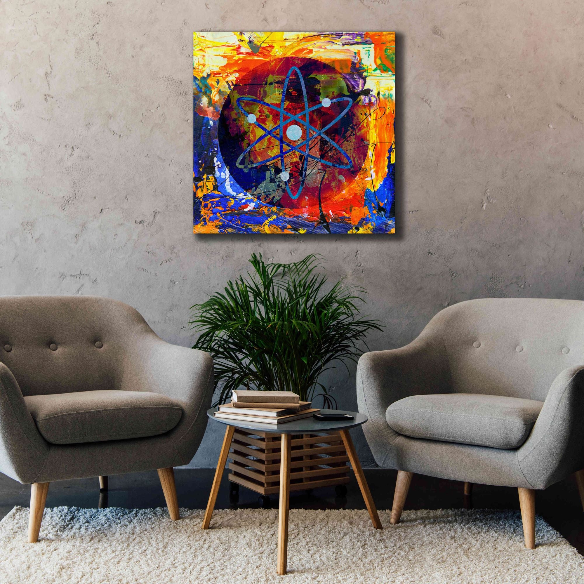 'Atom Cosmos Crypto In Color' by Portfolio Giclee Canvas Wall Art,37x37