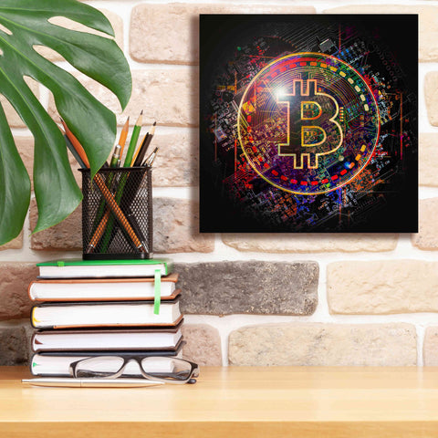 Image of 'Bitcoin Art' by Portfolio Giclee Canvas Wall Art,12x12