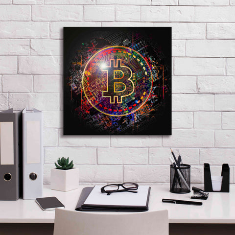 Image of 'Bitcoin Art' by Portfolio Giclee Canvas Wall Art,18x18