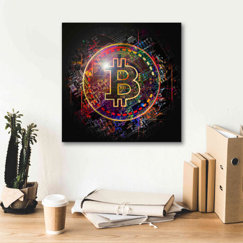 Image of 'Bitcoin Art' by Portfolio Giclee Canvas Wall Art,18x18
