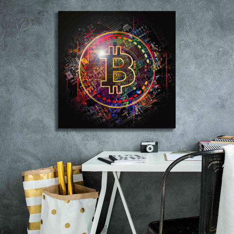 Image of 'Bitcoin Art' by Portfolio Giclee Canvas Wall Art,26x26