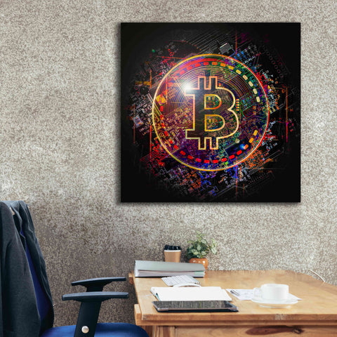 Image of 'Bitcoin Art' by Portfolio Giclee Canvas Wall Art,37x37