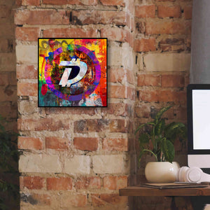 'Dgb Digibyte Crypto In Color' by Portfolio Giclee Canvas Wall Art,12x12