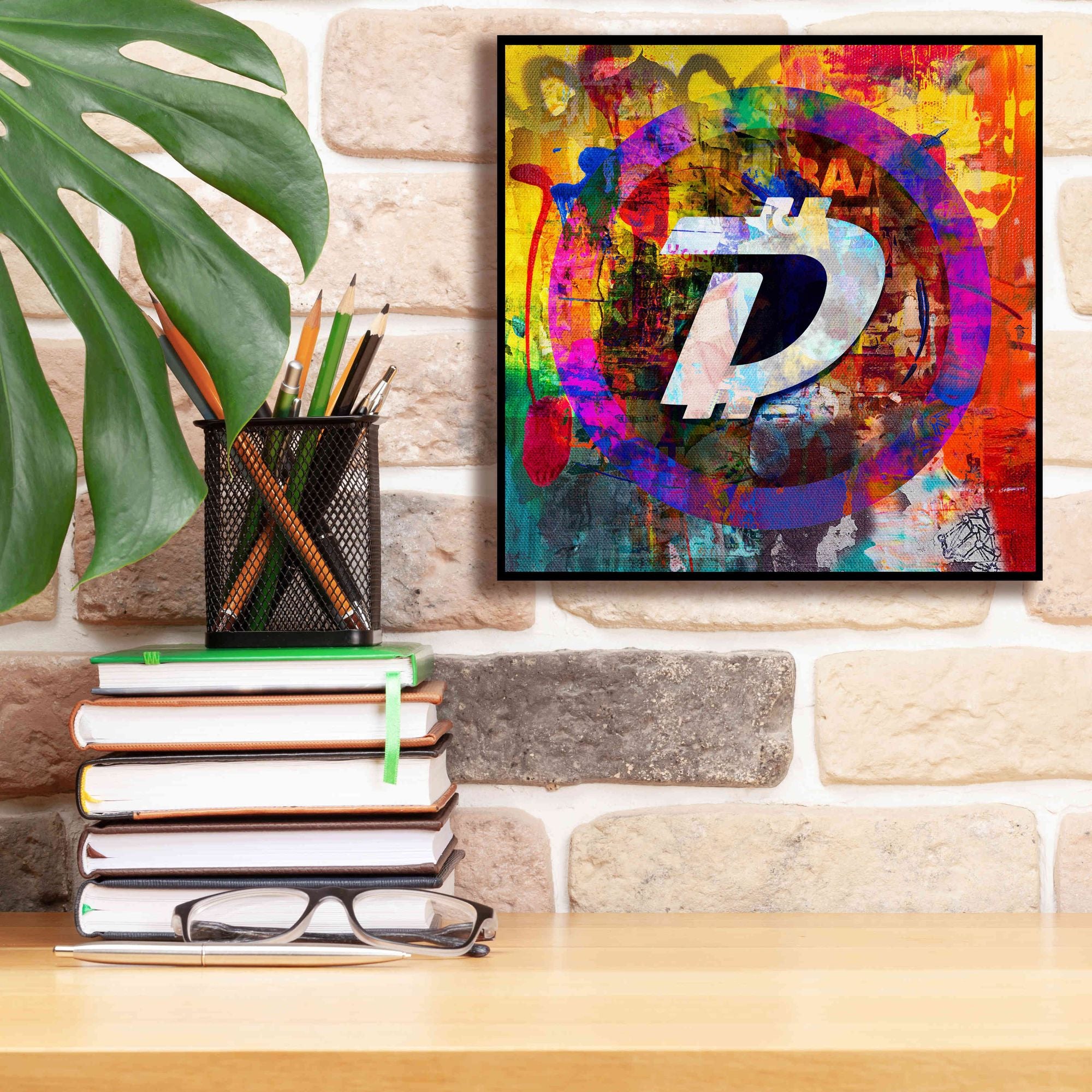 'Dgb Digibyte Crypto In Color' by Portfolio Giclee Canvas Wall Art,12x12