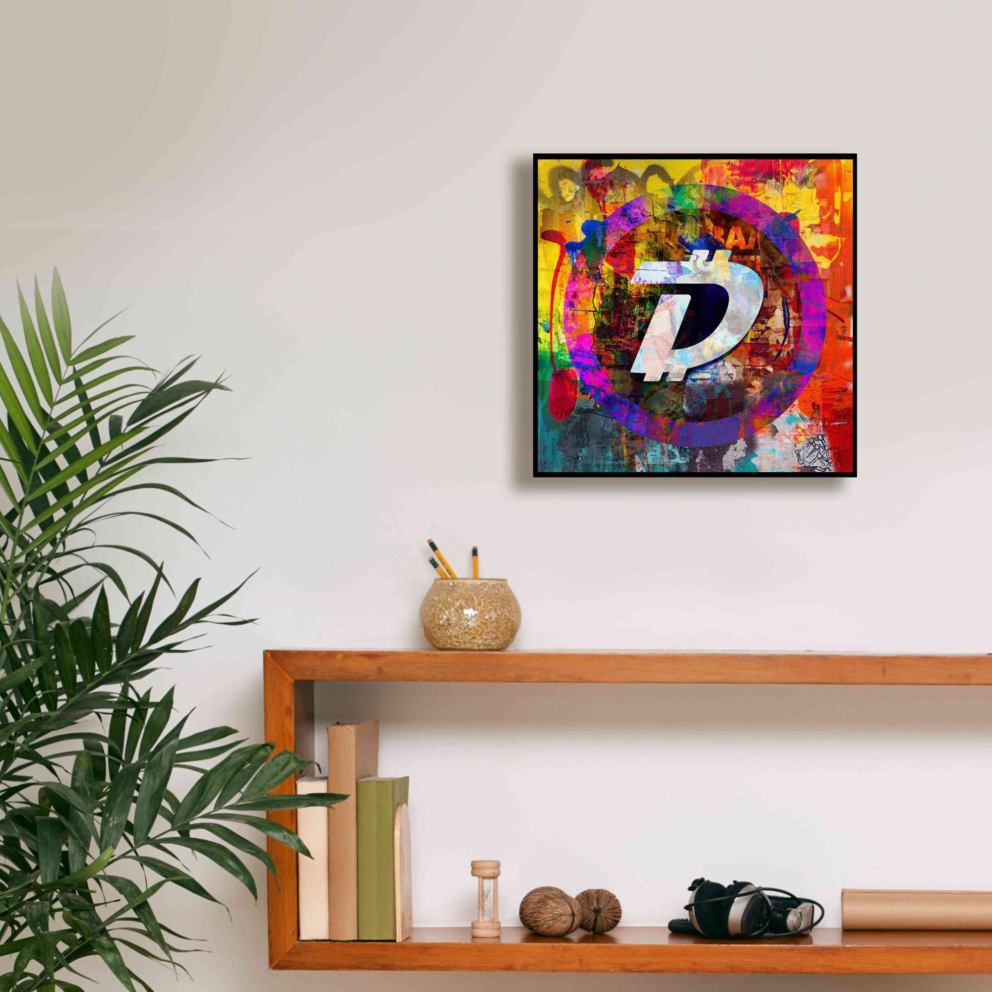 'Dgb Digibyte Crypto In Color' by Portfolio Giclee Canvas Wall Art,12x12