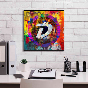 'Dgb Digibyte Crypto In Color' by Portfolio Giclee Canvas Wall Art,18x18