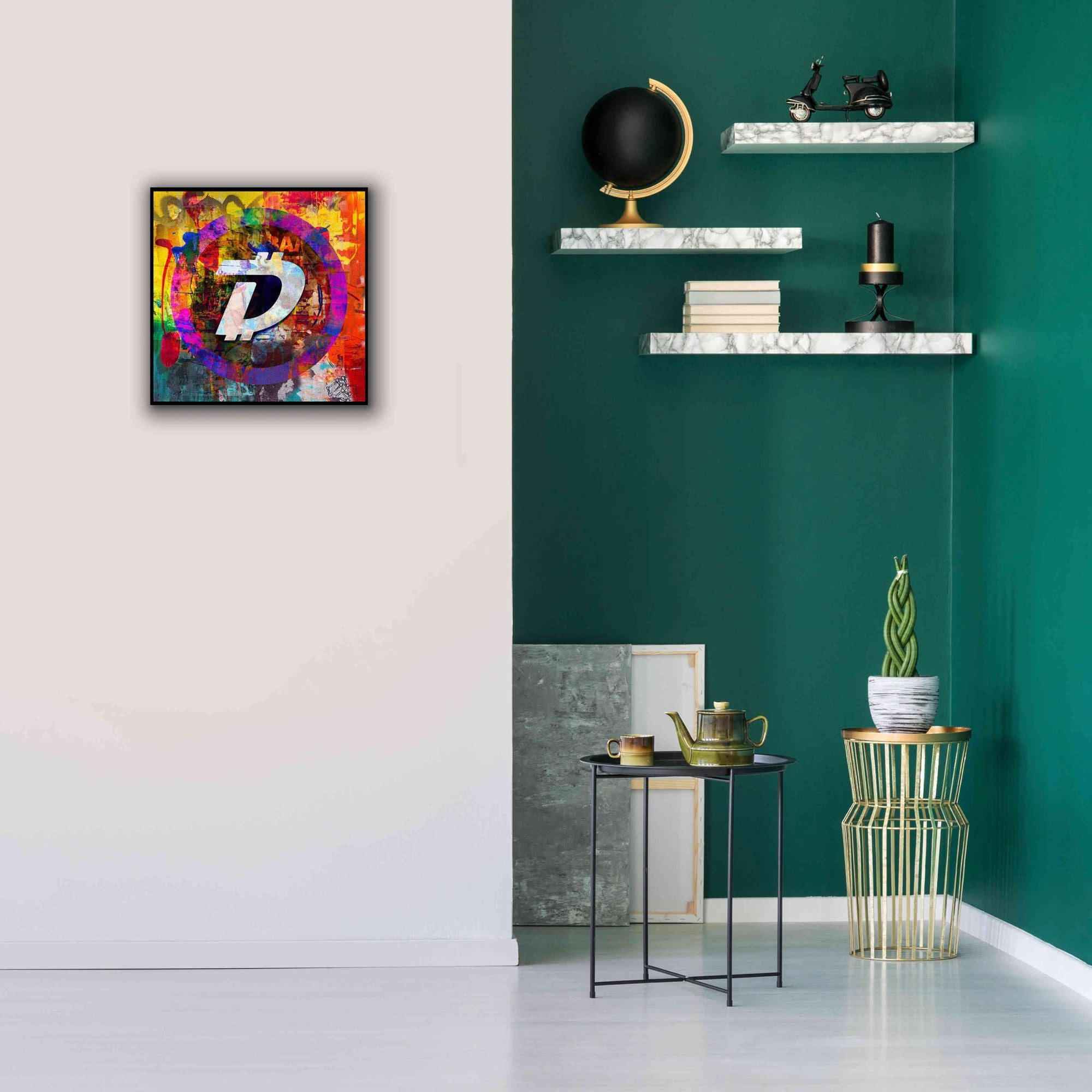 'Dgb Digibyte Crypto In Color' by Portfolio Giclee Canvas Wall Art,18x18