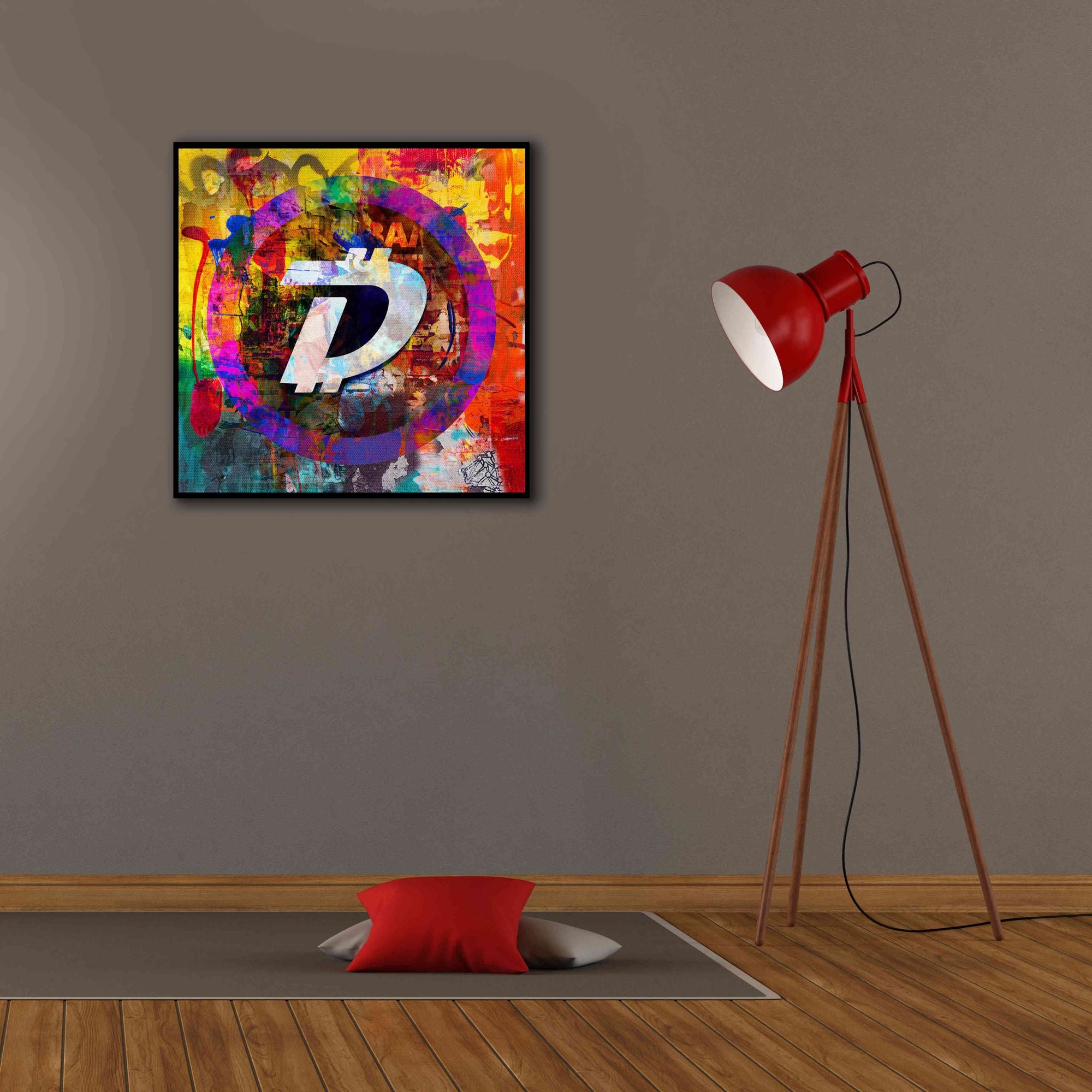 'Dgb Digibyte Crypto In Color' by Portfolio Giclee Canvas Wall Art,26x26