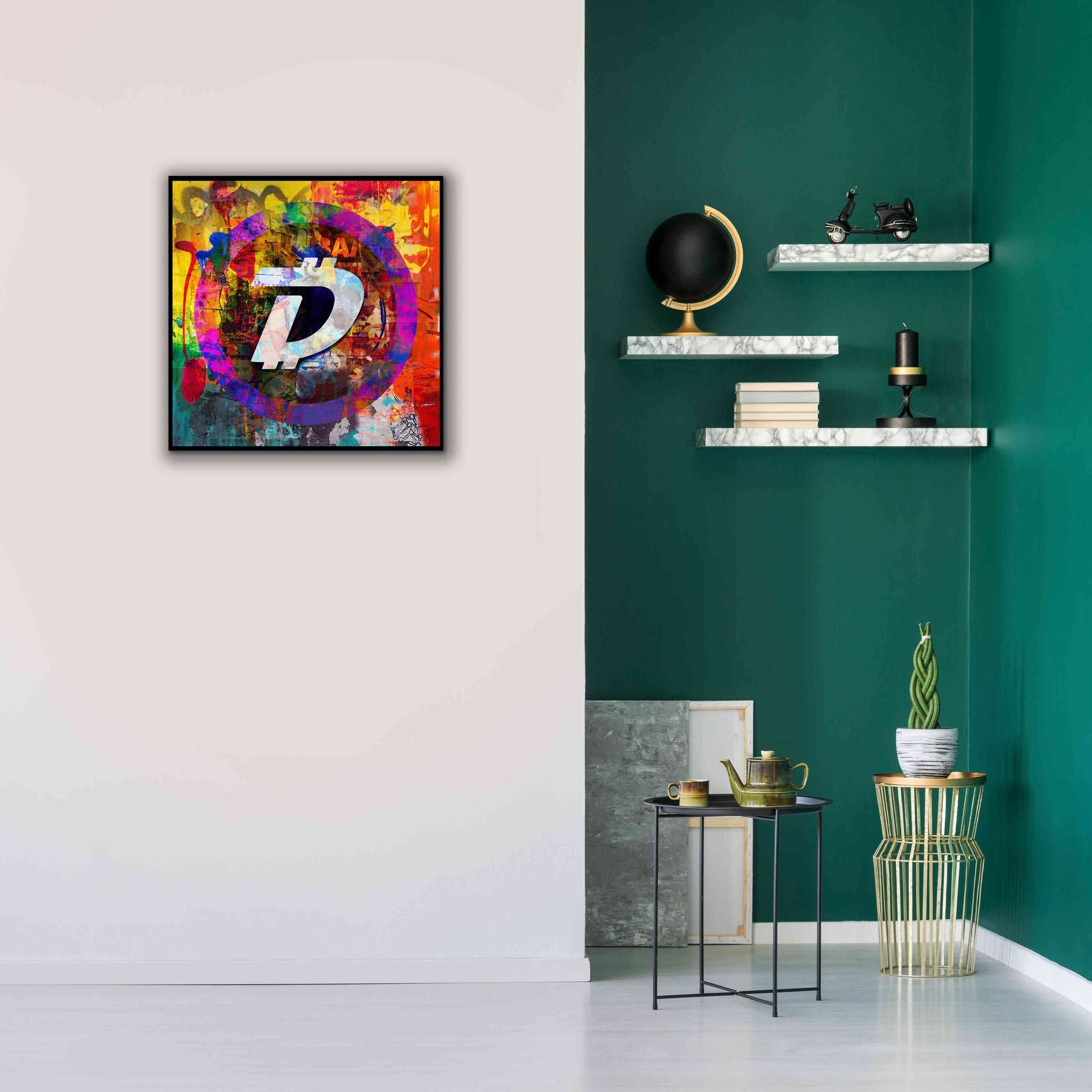 'Dgb Digibyte Crypto In Color' by Portfolio Giclee Canvas Wall Art,26x26