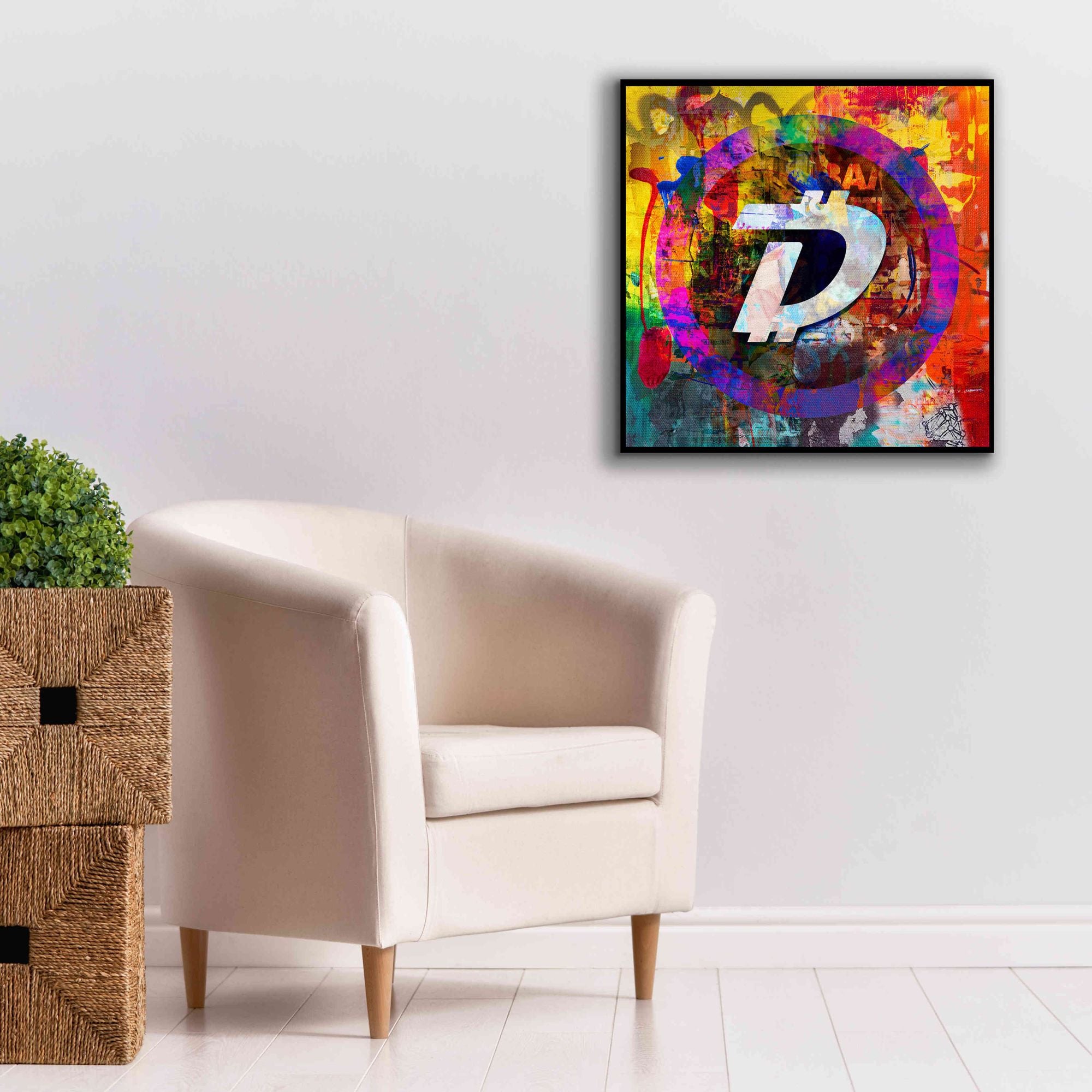 'Dgb Digibyte Crypto In Color' by Portfolio Giclee Canvas Wall Art,26x26