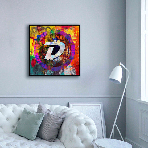 Image of 'Dgb Digibyte Crypto In Color' by Portfolio Giclee Canvas Wall Art,37x37