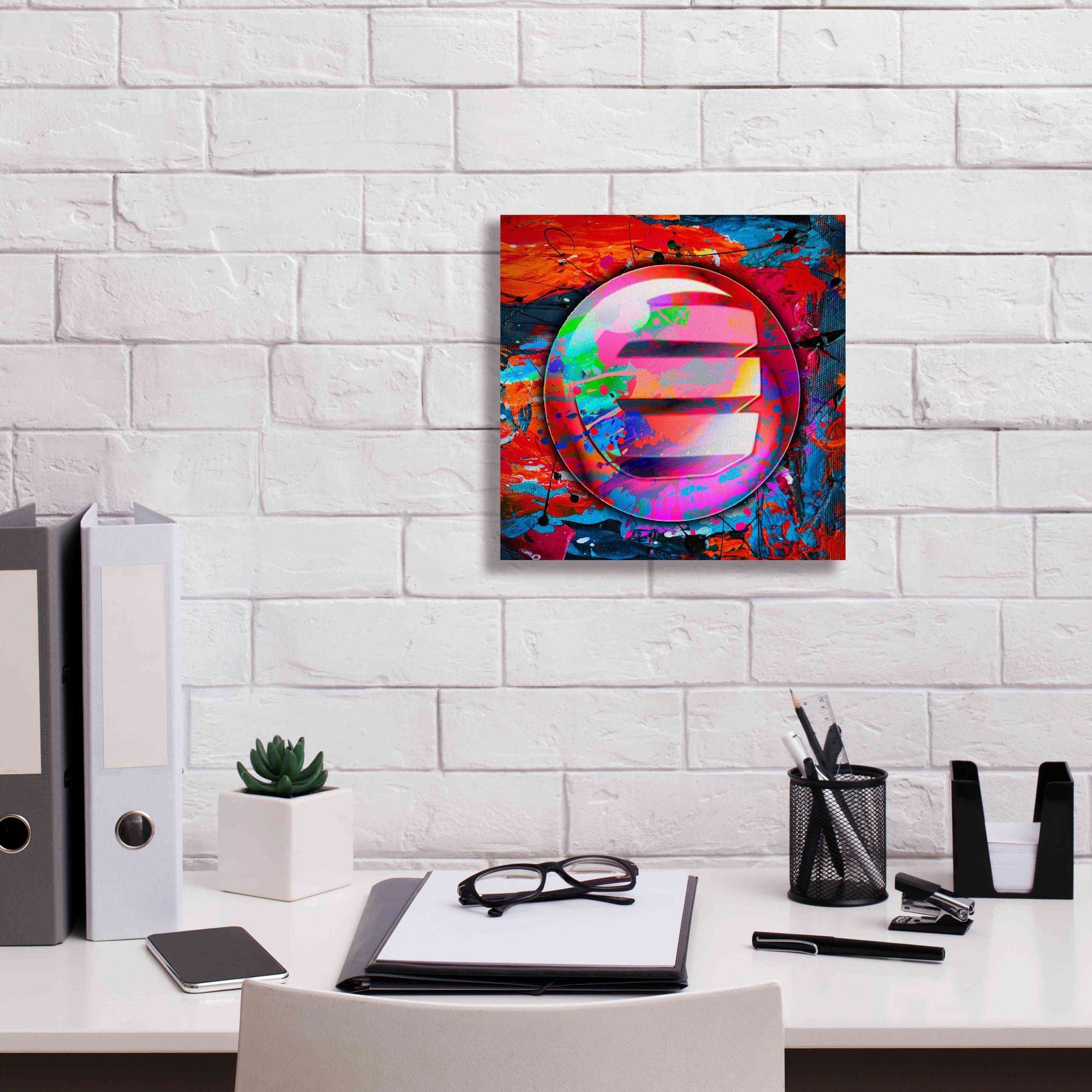 'Enj Enjin Crypto In Color' by Portfolio Giclee Canvas Wall Art,12x12