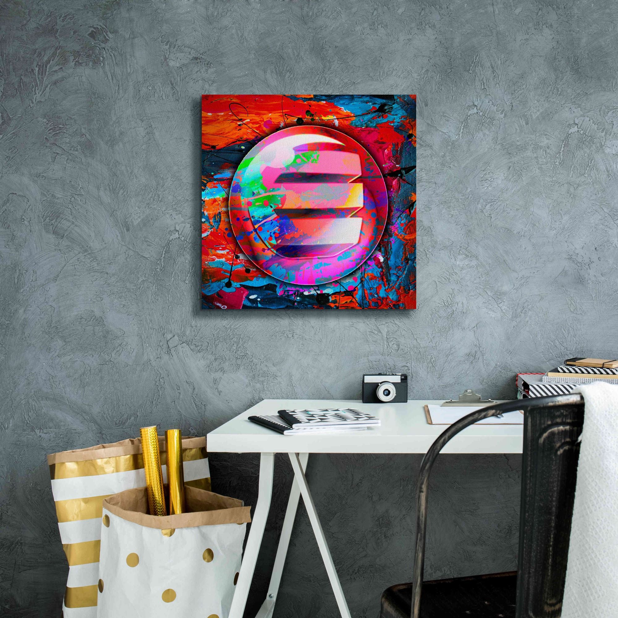 'Enj Enjin Crypto In Color' by Portfolio Giclee Canvas Wall Art,18x18