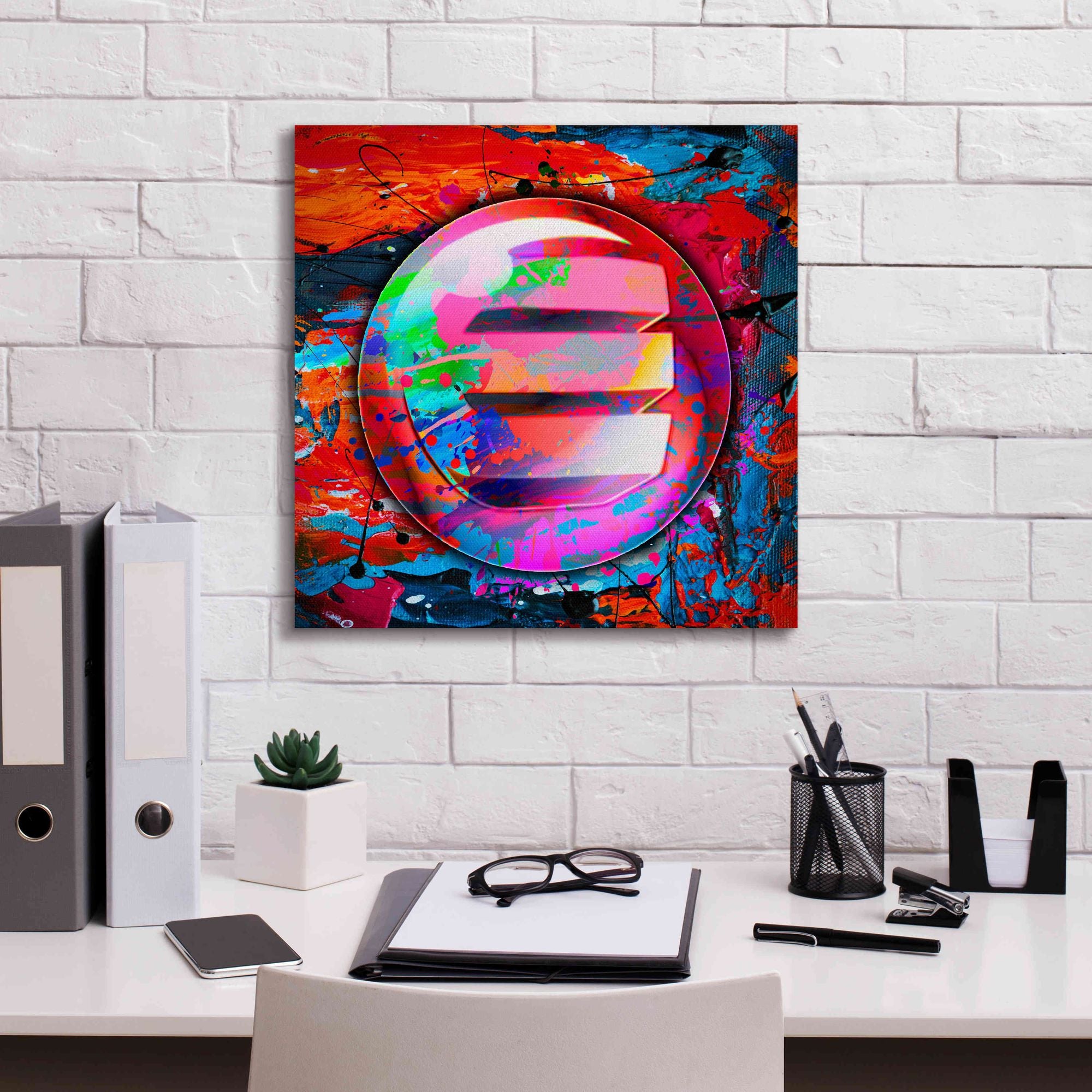 'Enj Enjin Crypto In Color' by Portfolio Giclee Canvas Wall Art,18x18