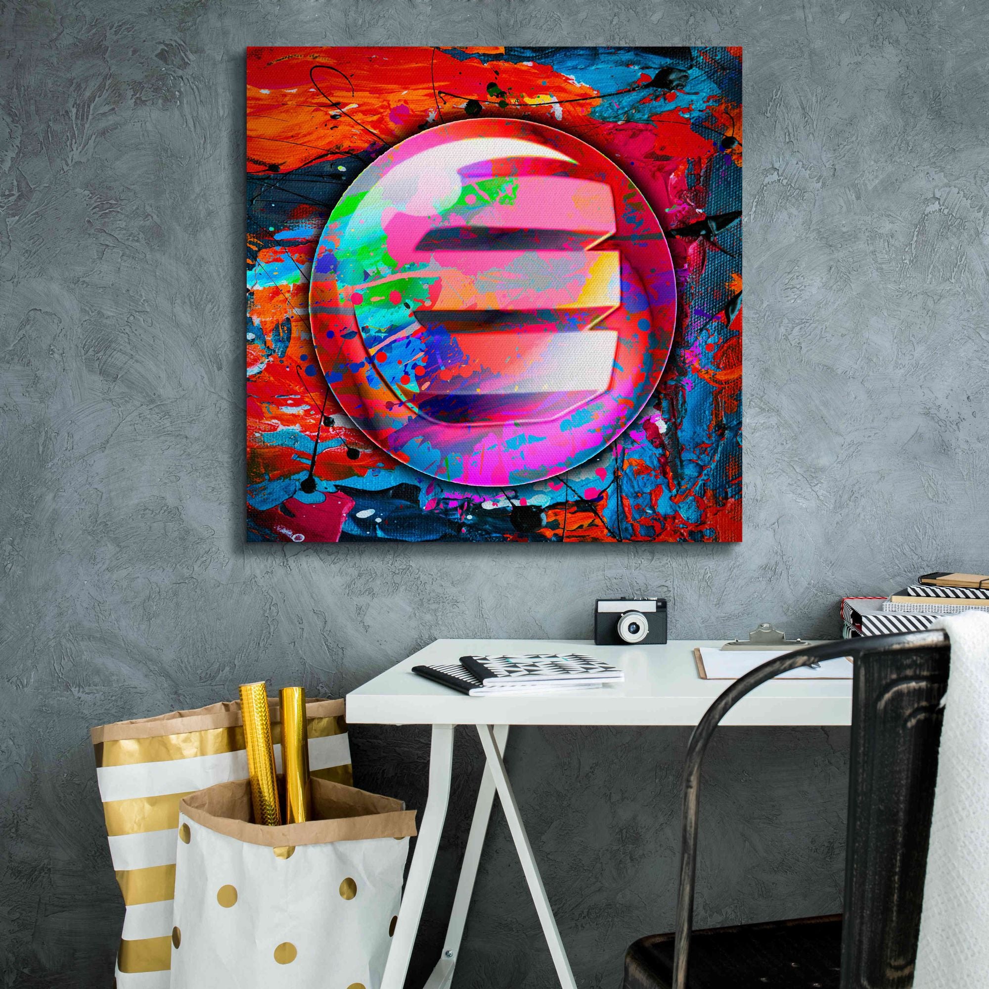 'Enj Enjin Crypto In Color' by Portfolio Giclee Canvas Wall Art,26x26