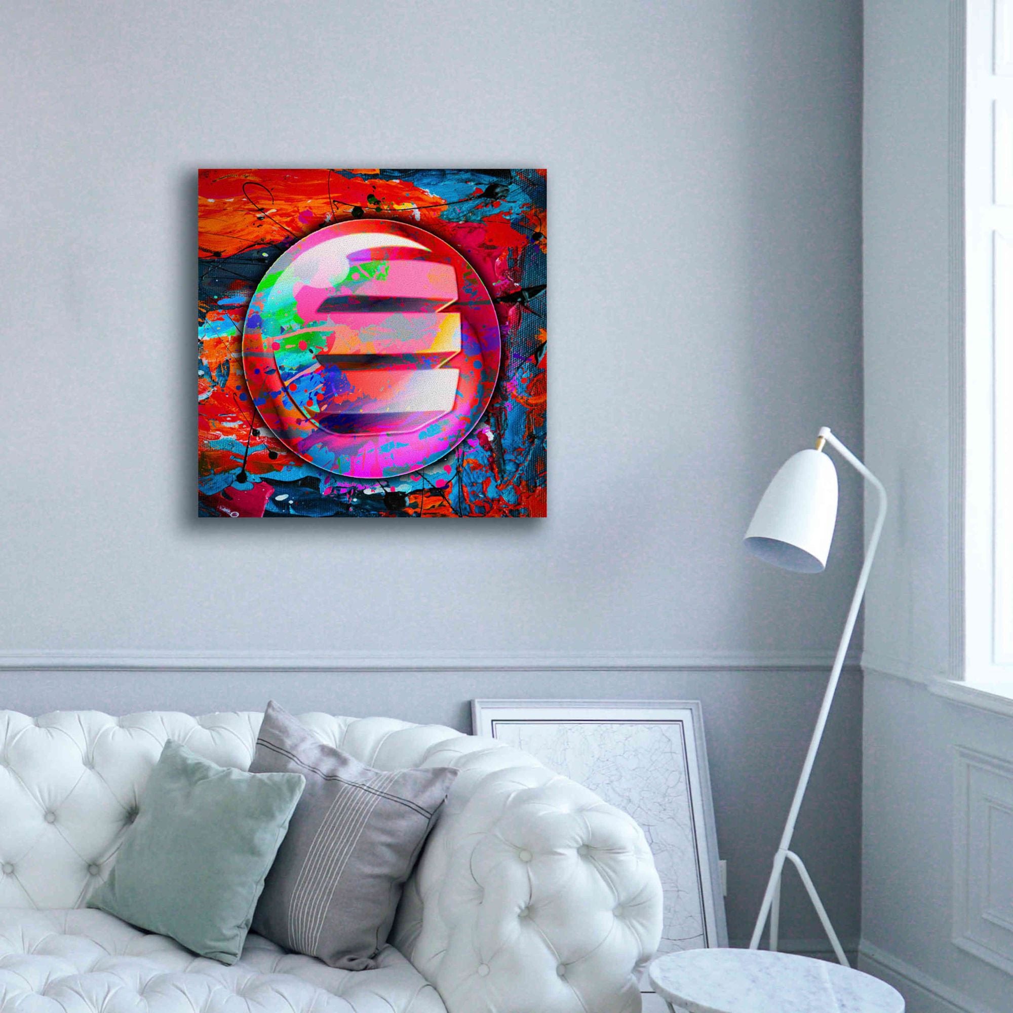 'Enj Enjin Crypto In Color' by Portfolio Giclee Canvas Wall Art,37x37