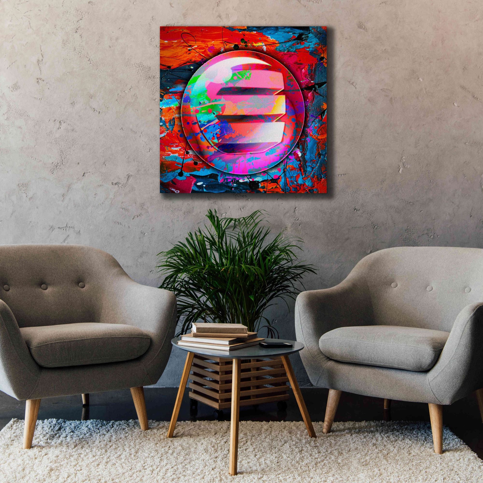 'Enj Enjin Crypto In Color' by Portfolio Giclee Canvas Wall Art,37x37