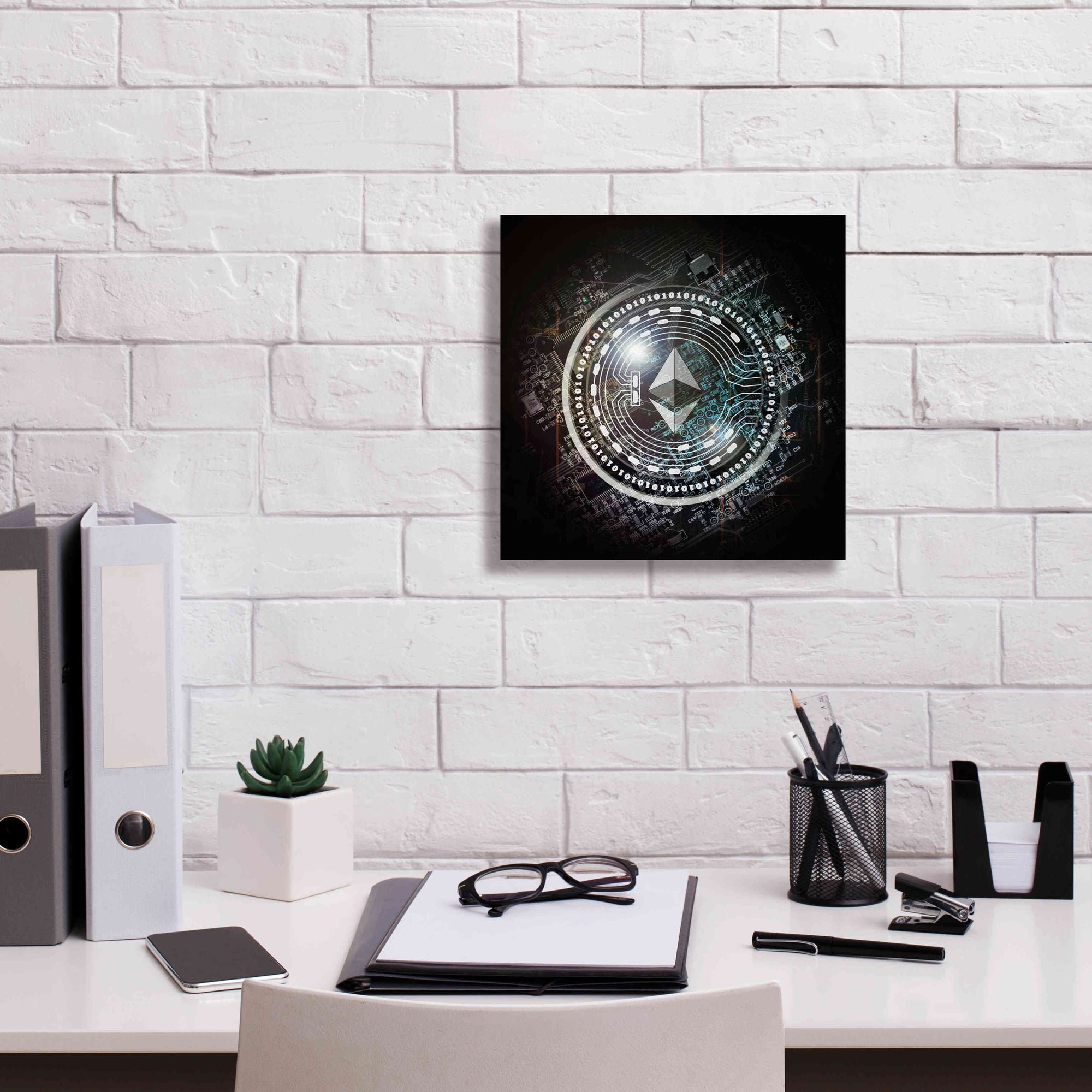 'Eth Ethereum Crypto Coin' by Portfolio Giclee Canvas Wall Art,12x12