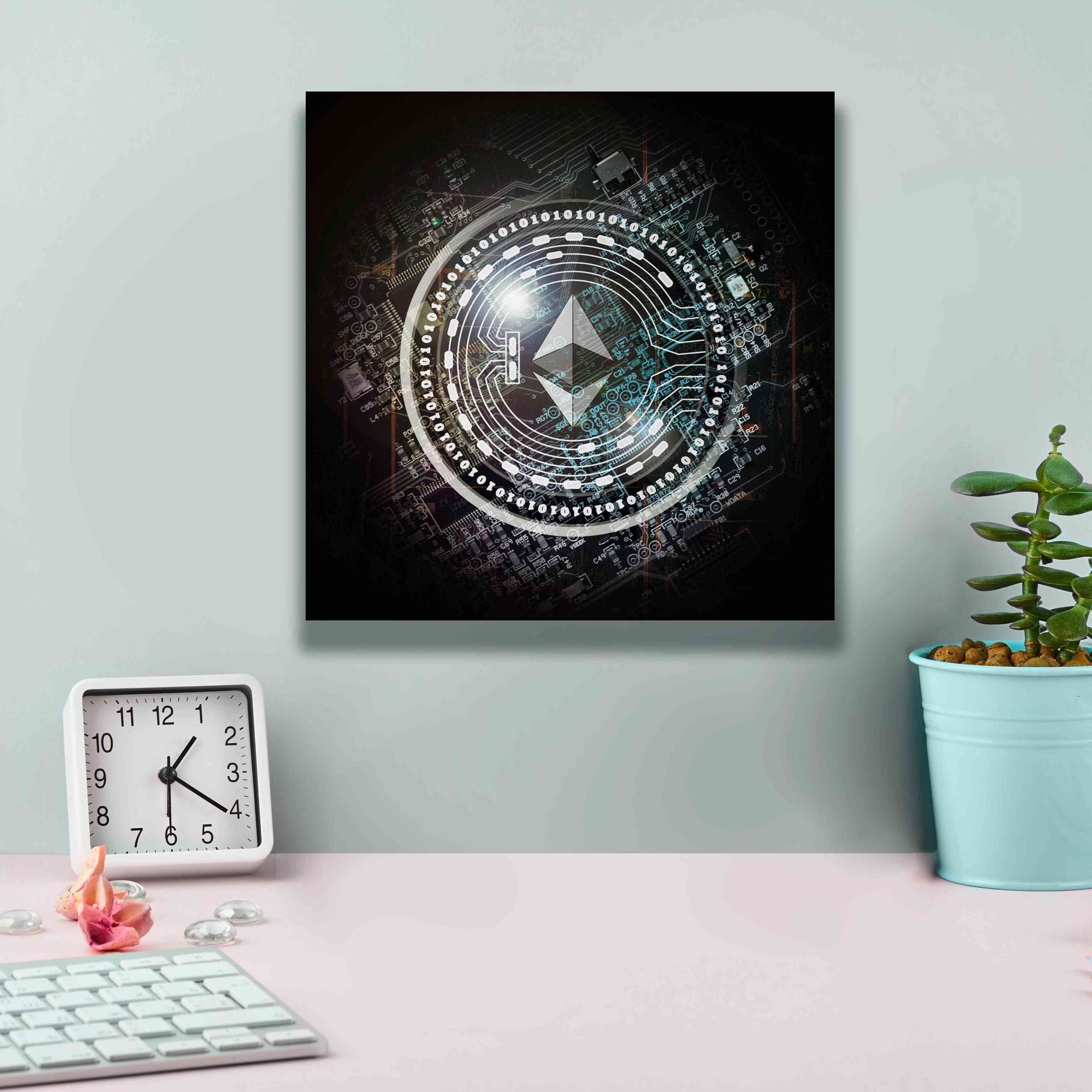 'Eth Ethereum Crypto Coin' by Portfolio Giclee Canvas Wall Art,12x12