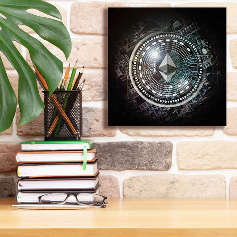 Image of 'Eth Ethereum Crypto Coin' by Portfolio Giclee Canvas Wall Art,12x12