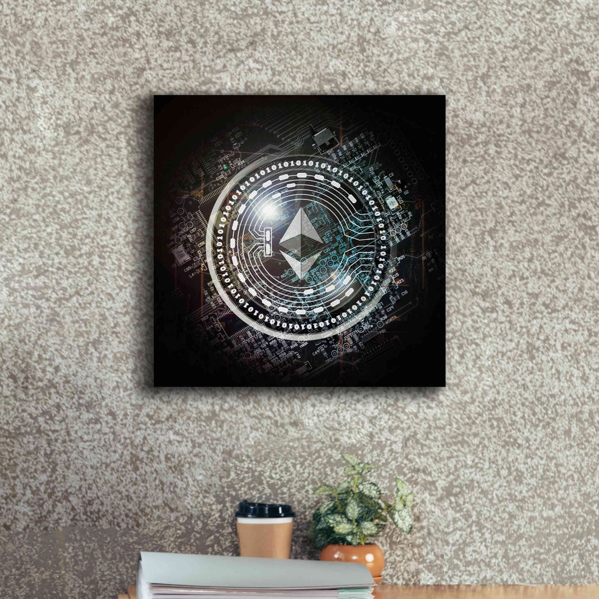 'Eth Ethereum Crypto Coin' by Portfolio Giclee Canvas Wall Art,18x18