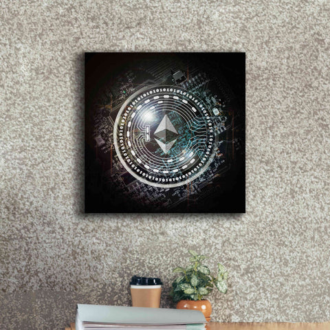 Image of 'Eth Ethereum Crypto Coin' by Portfolio Giclee Canvas Wall Art,18x18