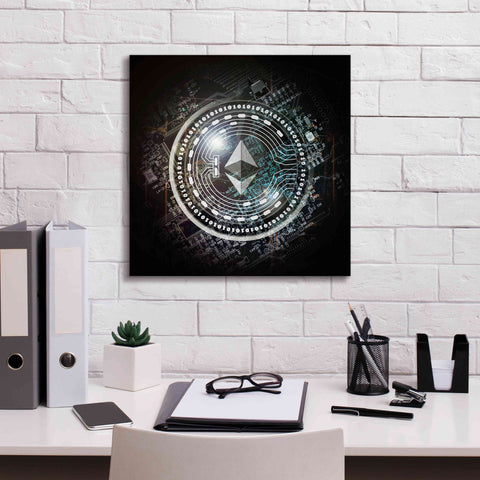 Image of 'Eth Ethereum Crypto Coin' by Portfolio Giclee Canvas Wall Art,18x18