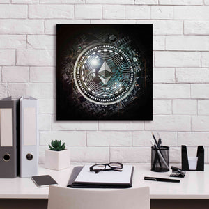 'Eth Ethereum Crypto Coin' by Portfolio Giclee Canvas Wall Art,18x18