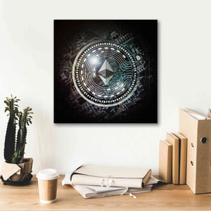 'Eth Ethereum Crypto Coin' by Portfolio Giclee Canvas Wall Art,18x18