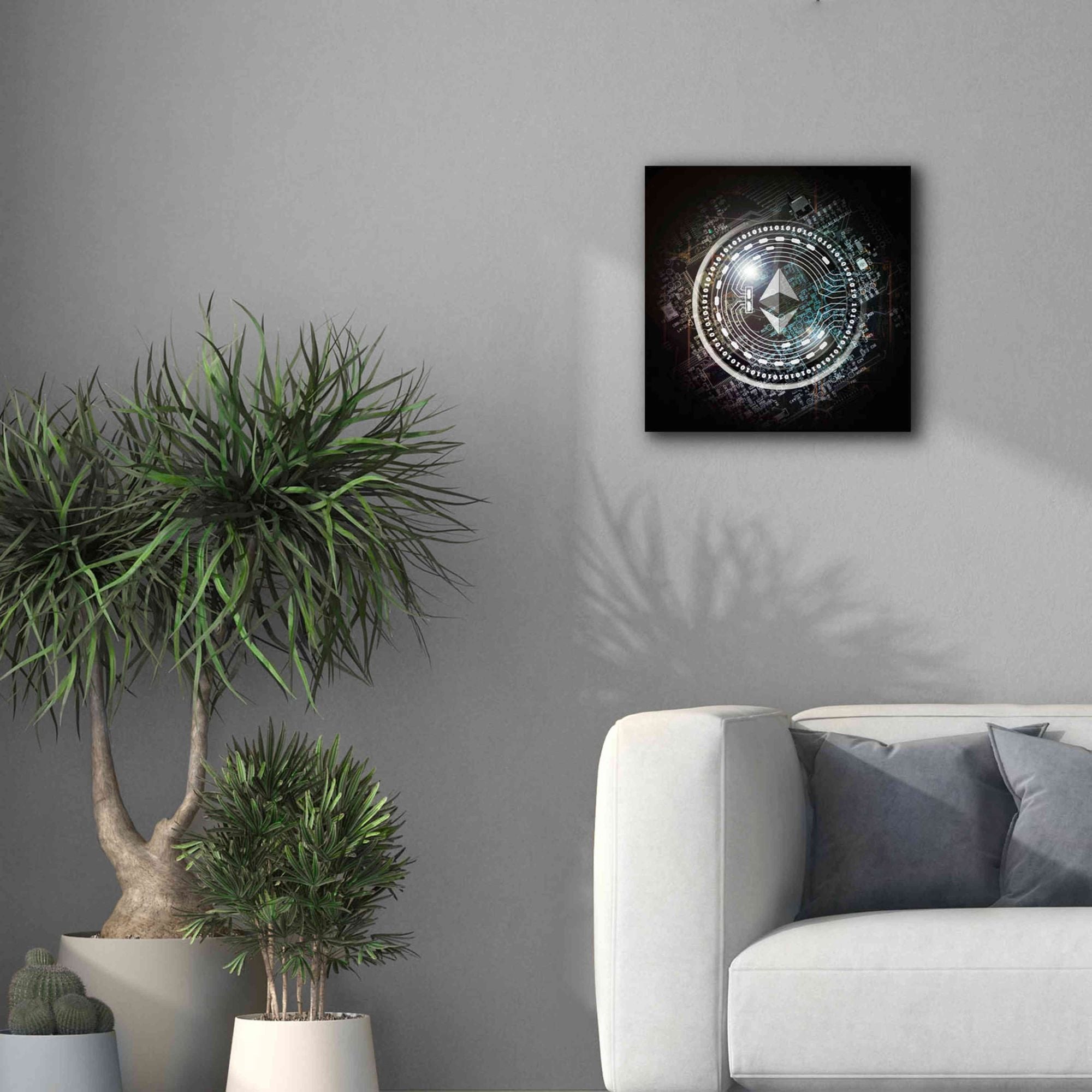 'Eth Ethereum Crypto Coin' by Portfolio Giclee Canvas Wall Art,18x18