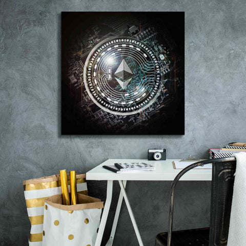 Image of 'Eth Ethereum Crypto Coin' by Portfolio Giclee Canvas Wall Art,26x26