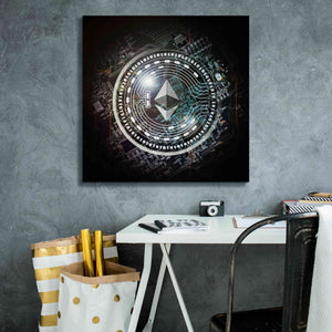'Eth Ethereum Crypto Coin' by Portfolio Giclee Canvas Wall Art,26x26