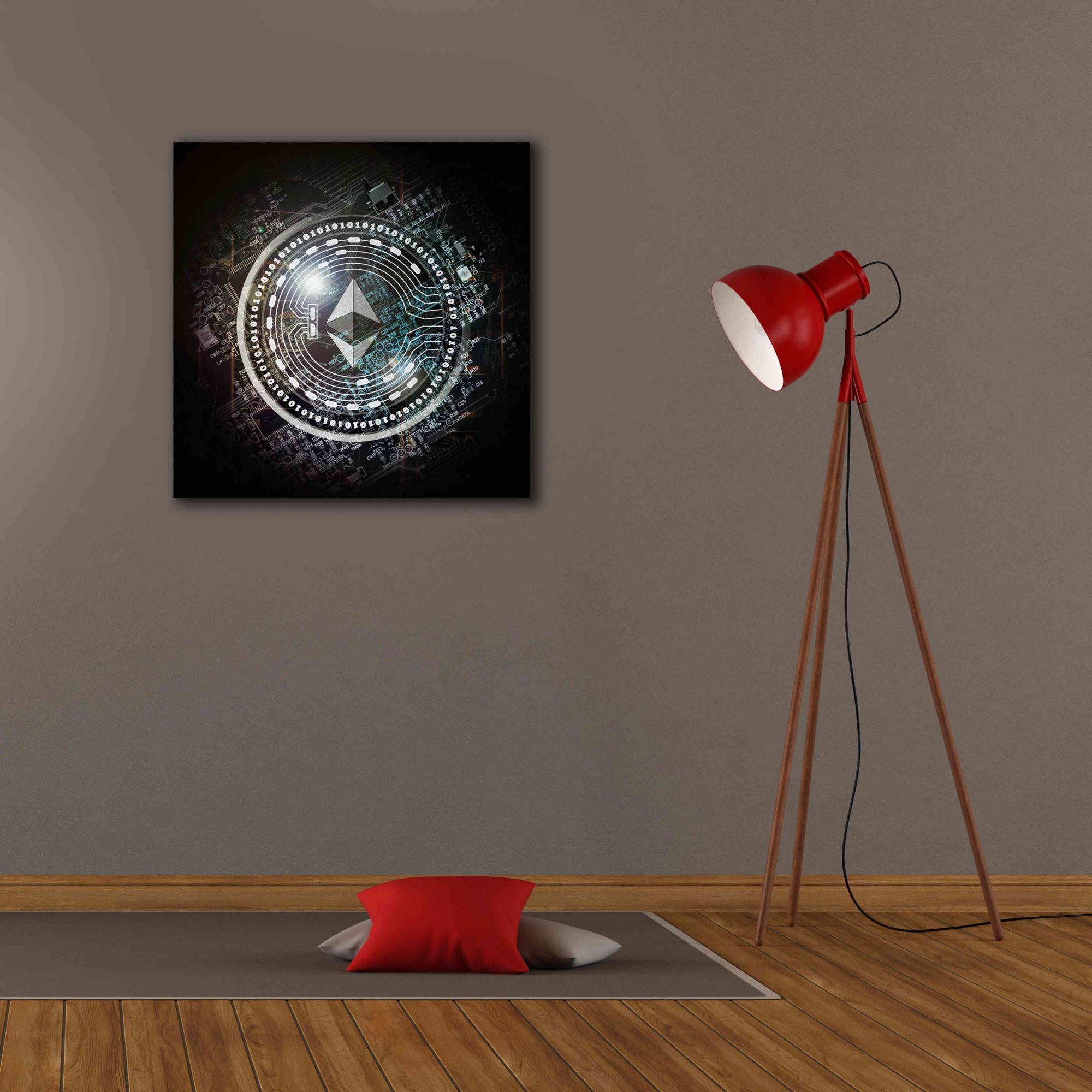 'Eth Ethereum Crypto Coin' by Portfolio Giclee Canvas Wall Art,26x26