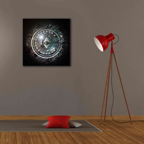Image of 'Eth Ethereum Crypto Coin' by Portfolio Giclee Canvas Wall Art,26x26