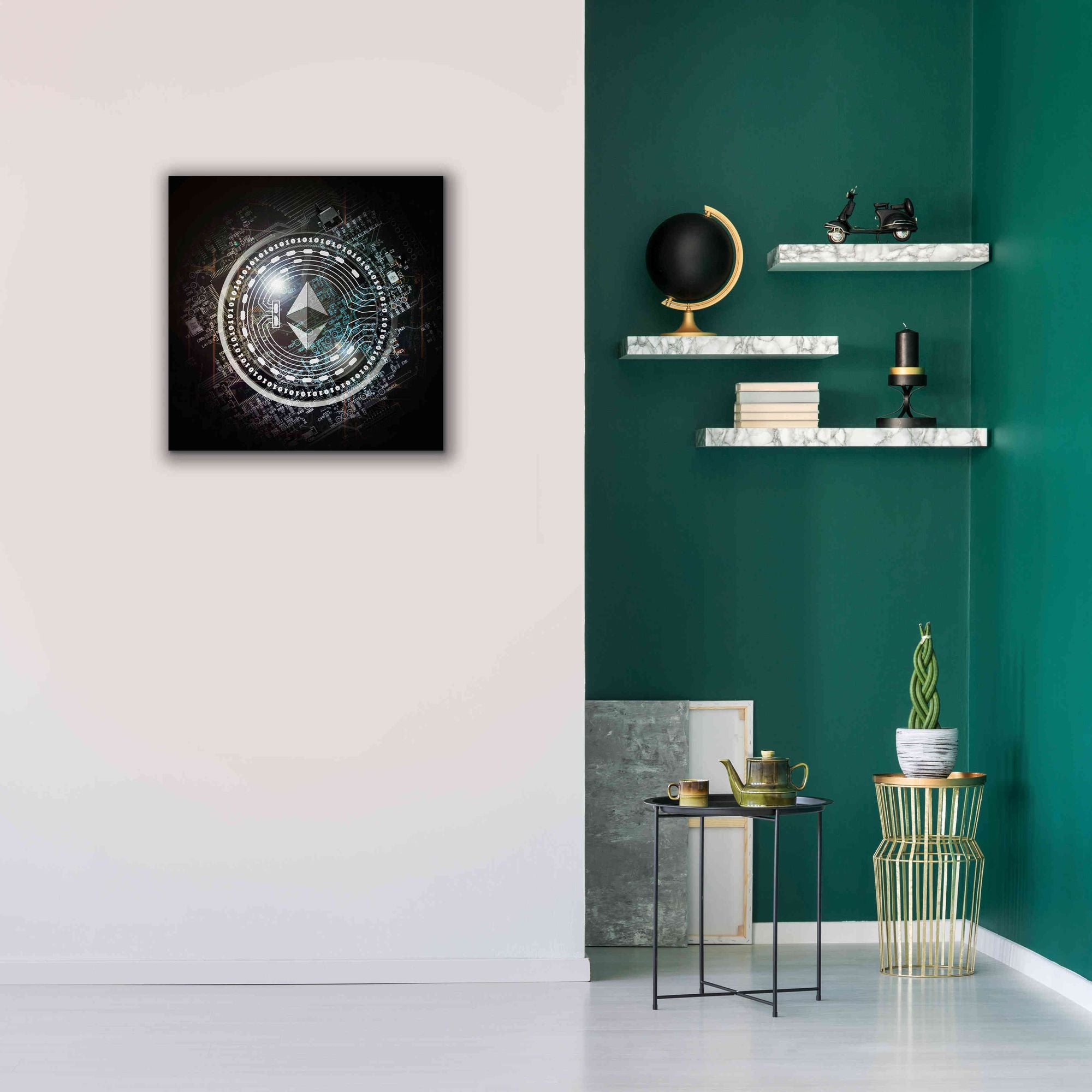 'Eth Ethereum Crypto Coin' by Portfolio Giclee Canvas Wall Art,26x26