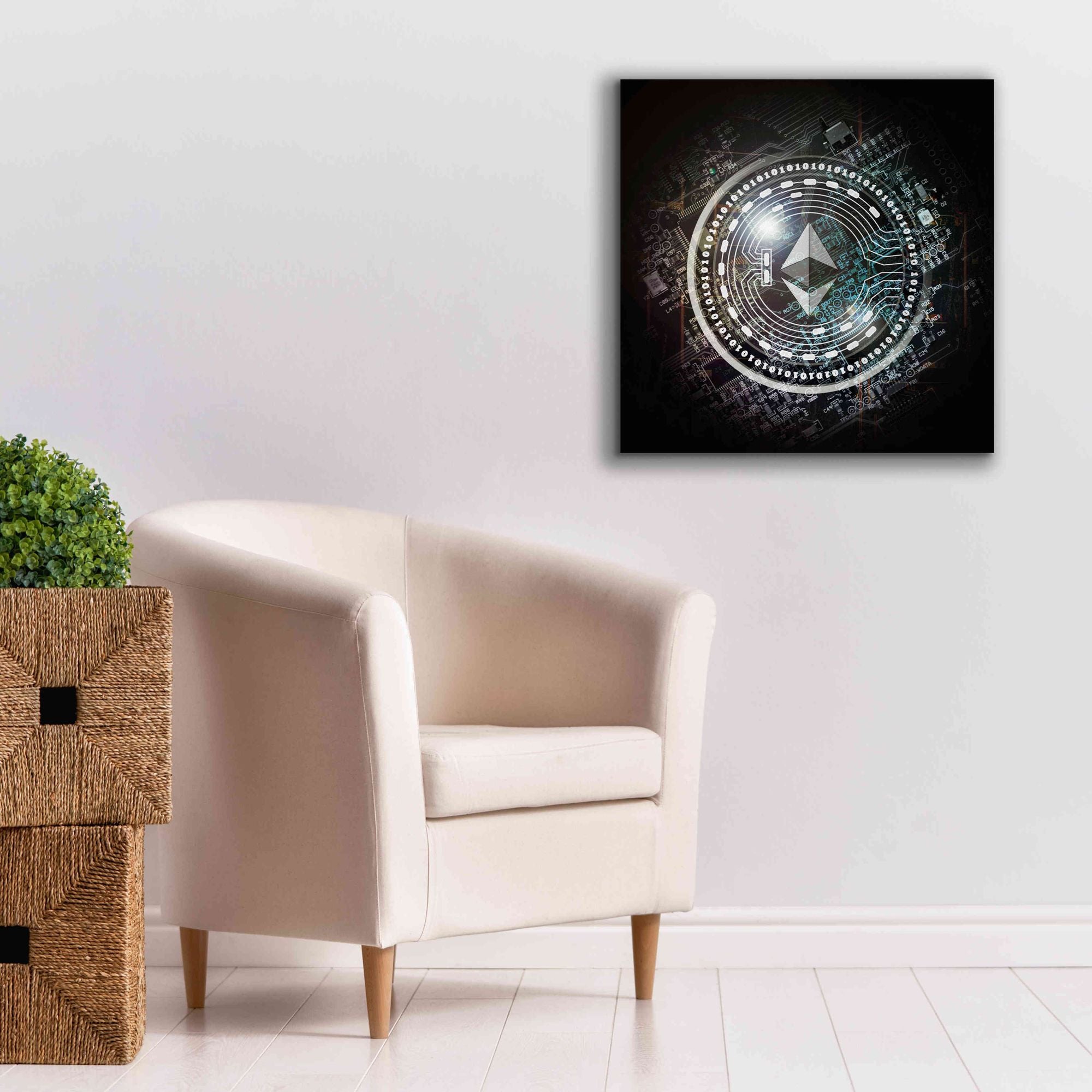 'Eth Ethereum Crypto Coin' by Portfolio Giclee Canvas Wall Art,26x26